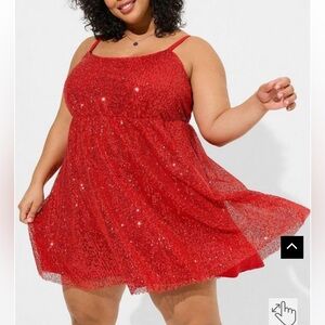 Torrid red sequin mini dress